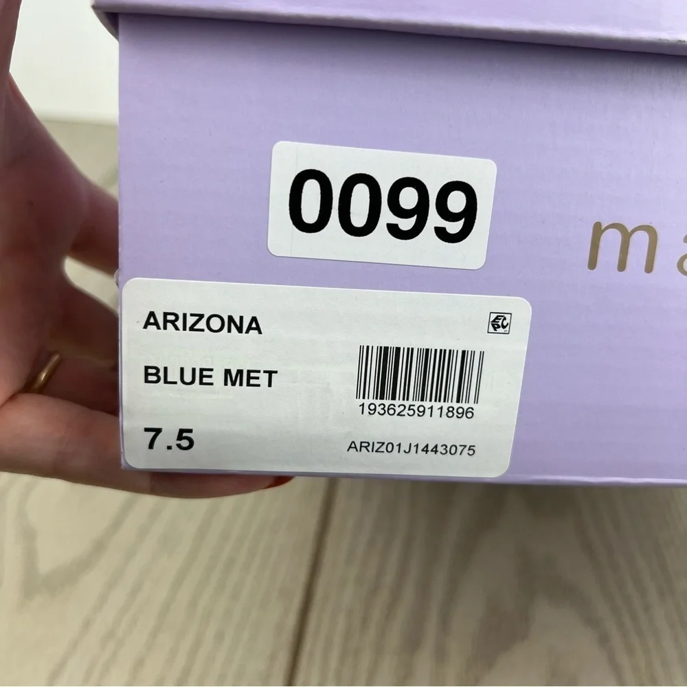 Madden Girl Arizona Knee High Cowboy Boots 7.5M Metallic Blue $99